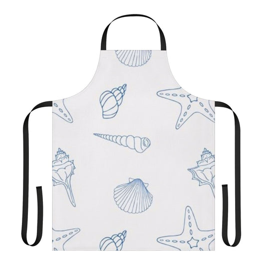 Woman wearing a colorful summer apron with pockets