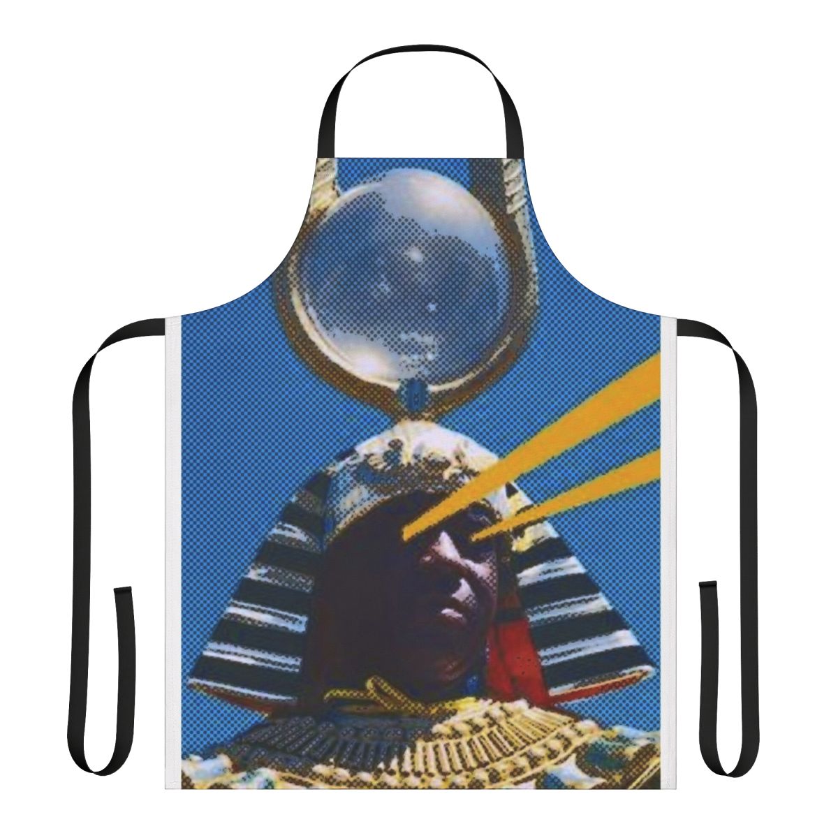 Retro-futuristic, abstract Sun Ra inspired apron for the cosmic kitchen