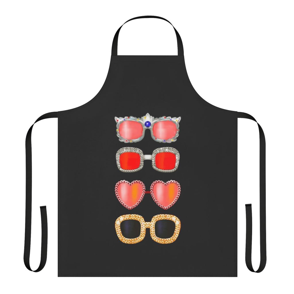 Sunglasses-themed apron with retro and classic design elements