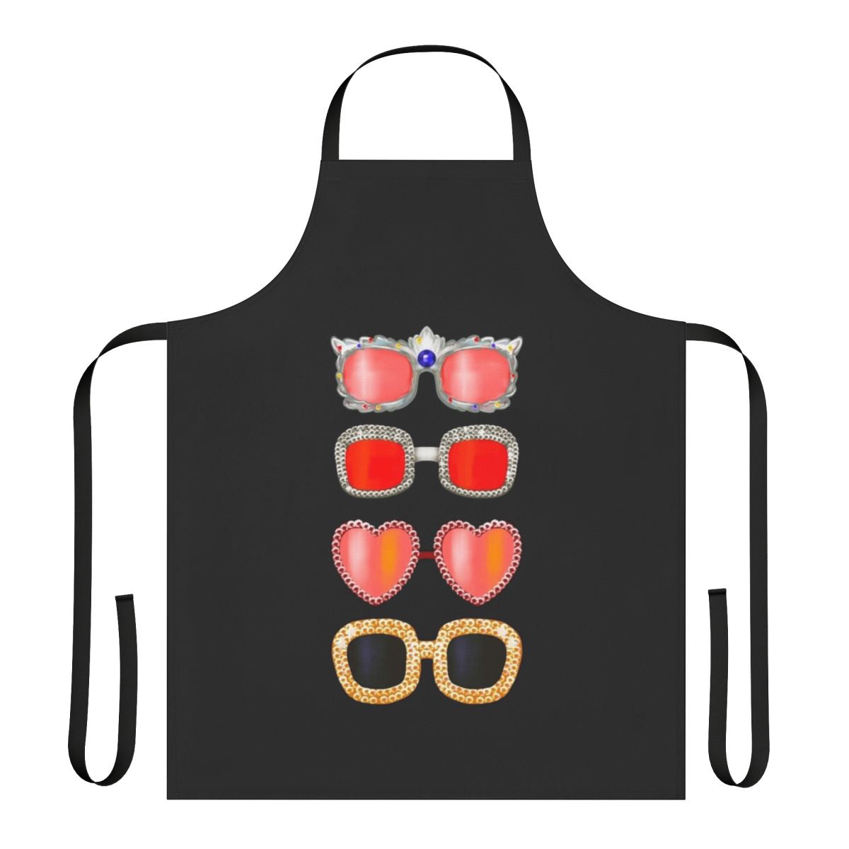 Sunglasses-themed apron with retro and classic design elements