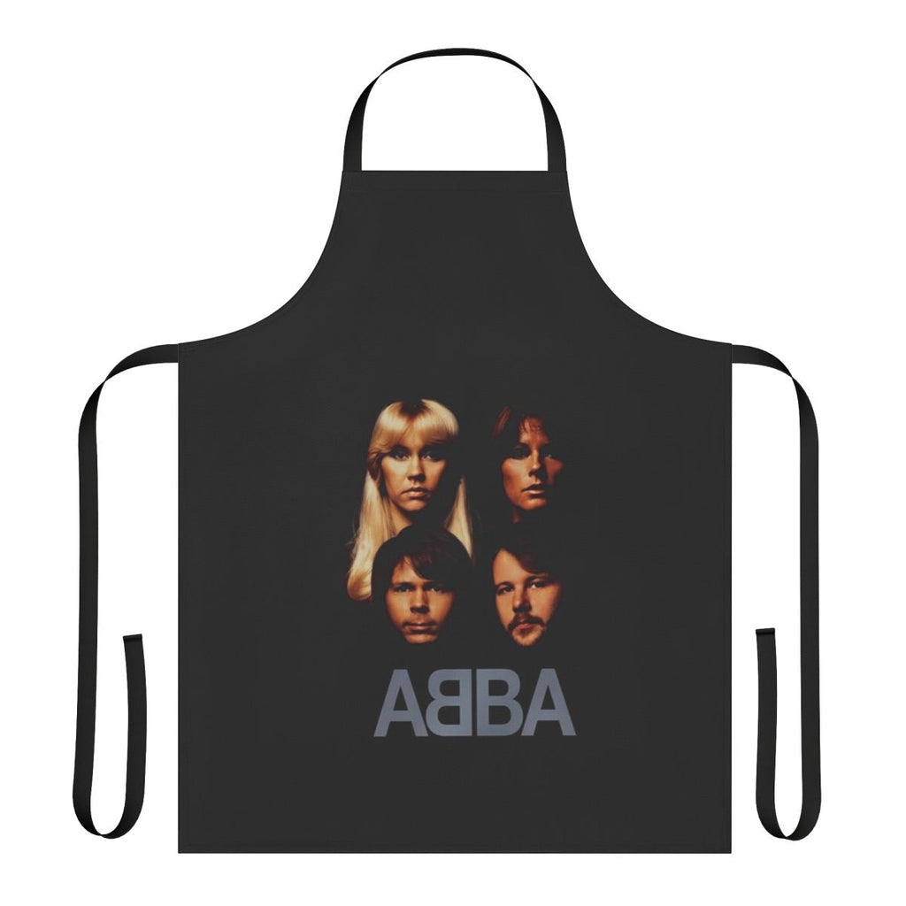 Retro-inspired apron featuring a classic pop band design