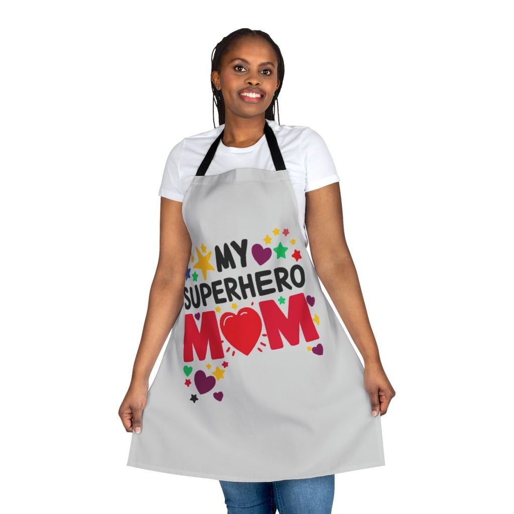 Superhero mom apron with bold design and quality construction