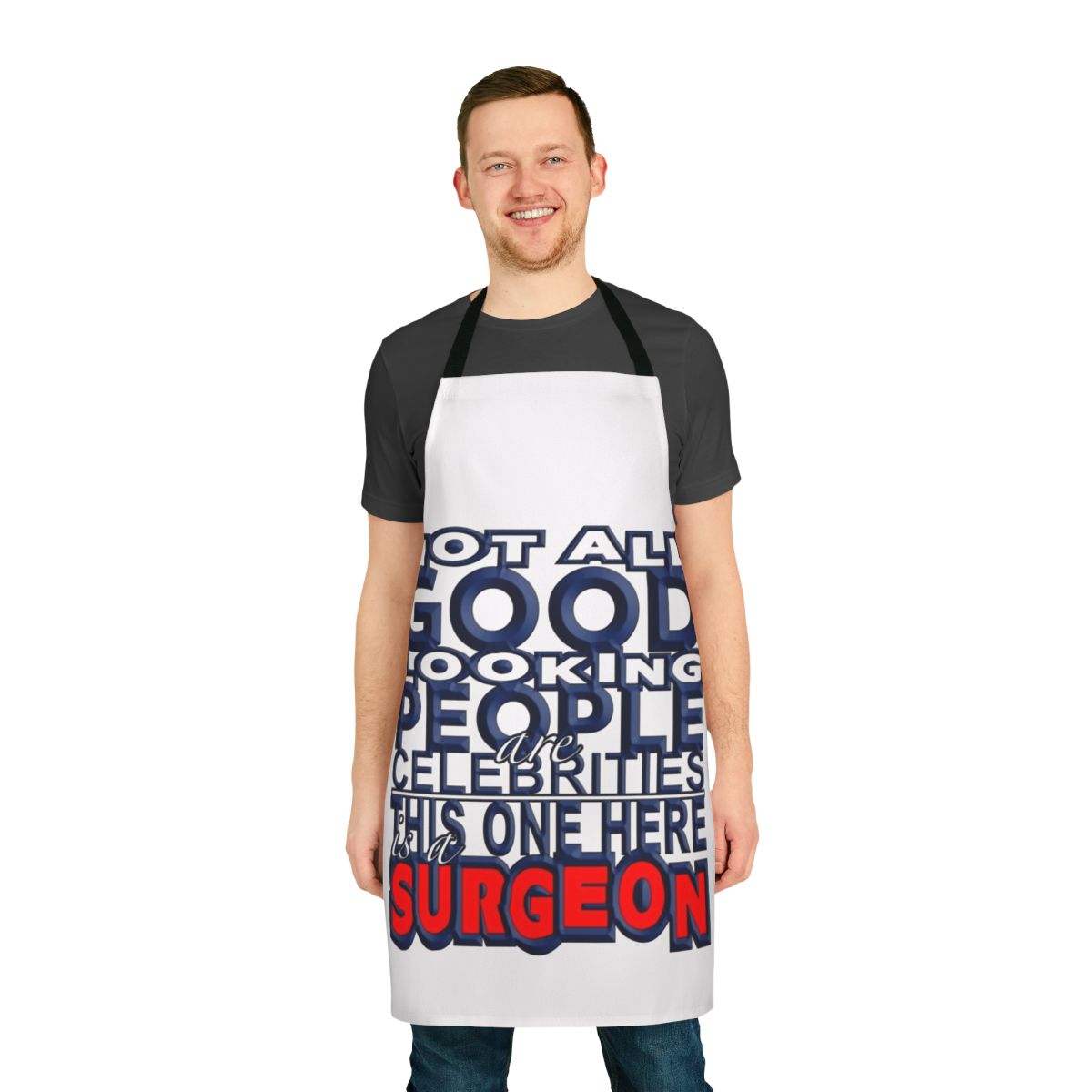 Surgeon wearing a high-quality, well-designed apron for medical professionals