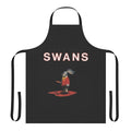 Stylish swan-themed apron for music fans of experimental post-punk and alternative no wave goth styles