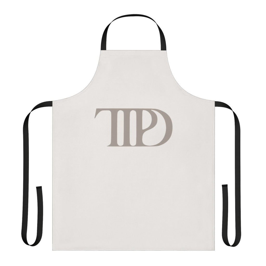 A stylish apron featuring lyrics and imagery inspired by Taylor Swift's The Eras Tour and Midnights album.