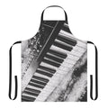 A sleek and modern apron with a black and white abstract design, perfect for musicians, producers, and synth enthusiasts.