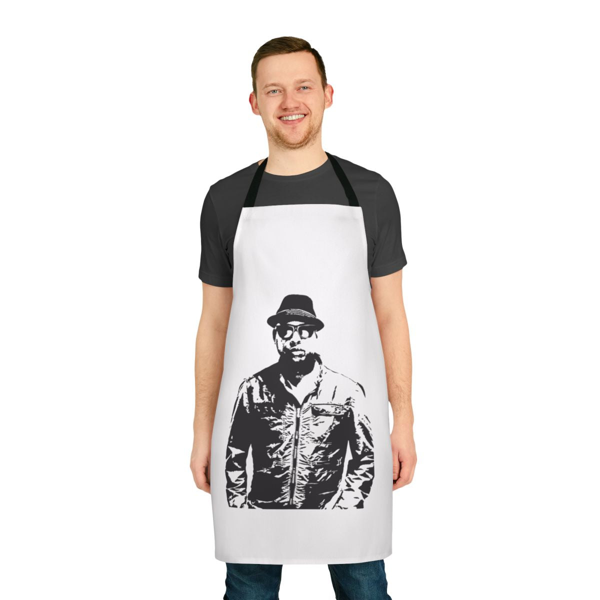 Talib Kweli-inspired cooking apron with hip hop graphic design