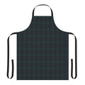 Vibrant green and blue tartan plaid apron for cooking and baking