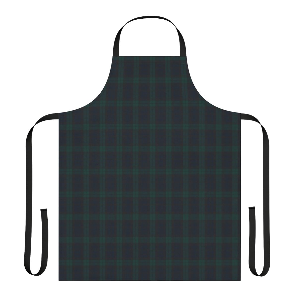 Vibrant green and blue tartan plaid apron for cooking and baking