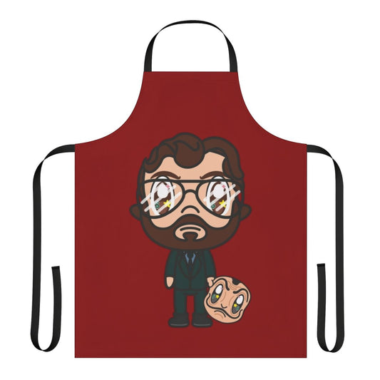A high-quality apron featuring a unique Money Heist/La Casa de Papel-inspired design, perfect for teachers and fans of the popular Netflix series.