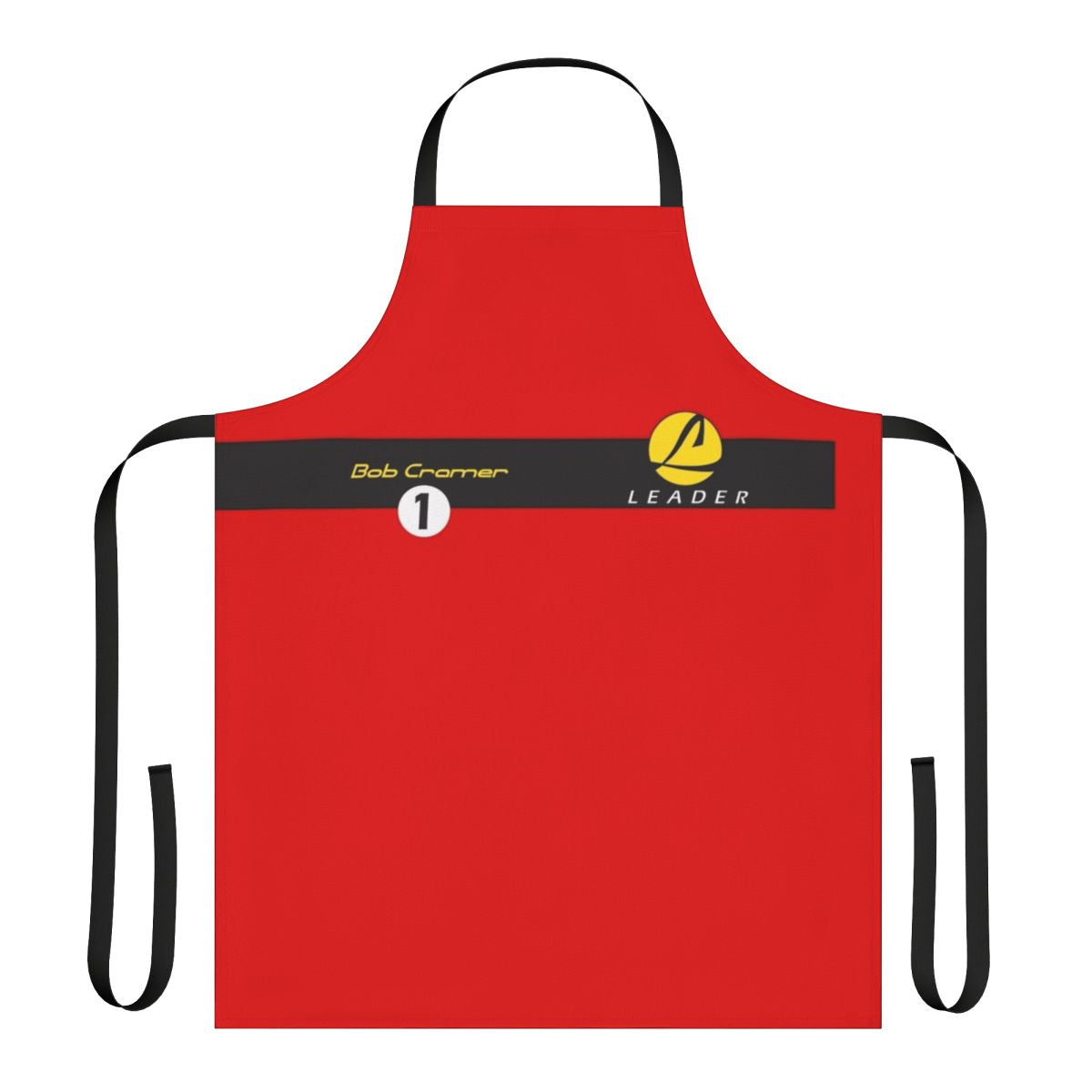 Apron with racing car and team leader design