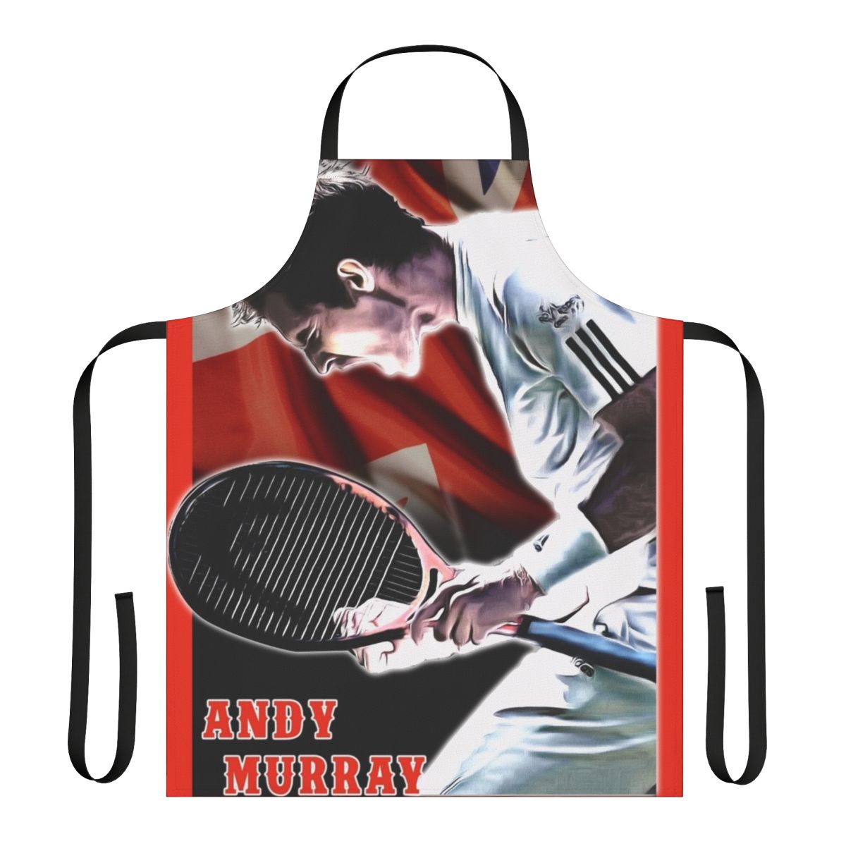 Tennis player inspired kitchen apron with sports theme