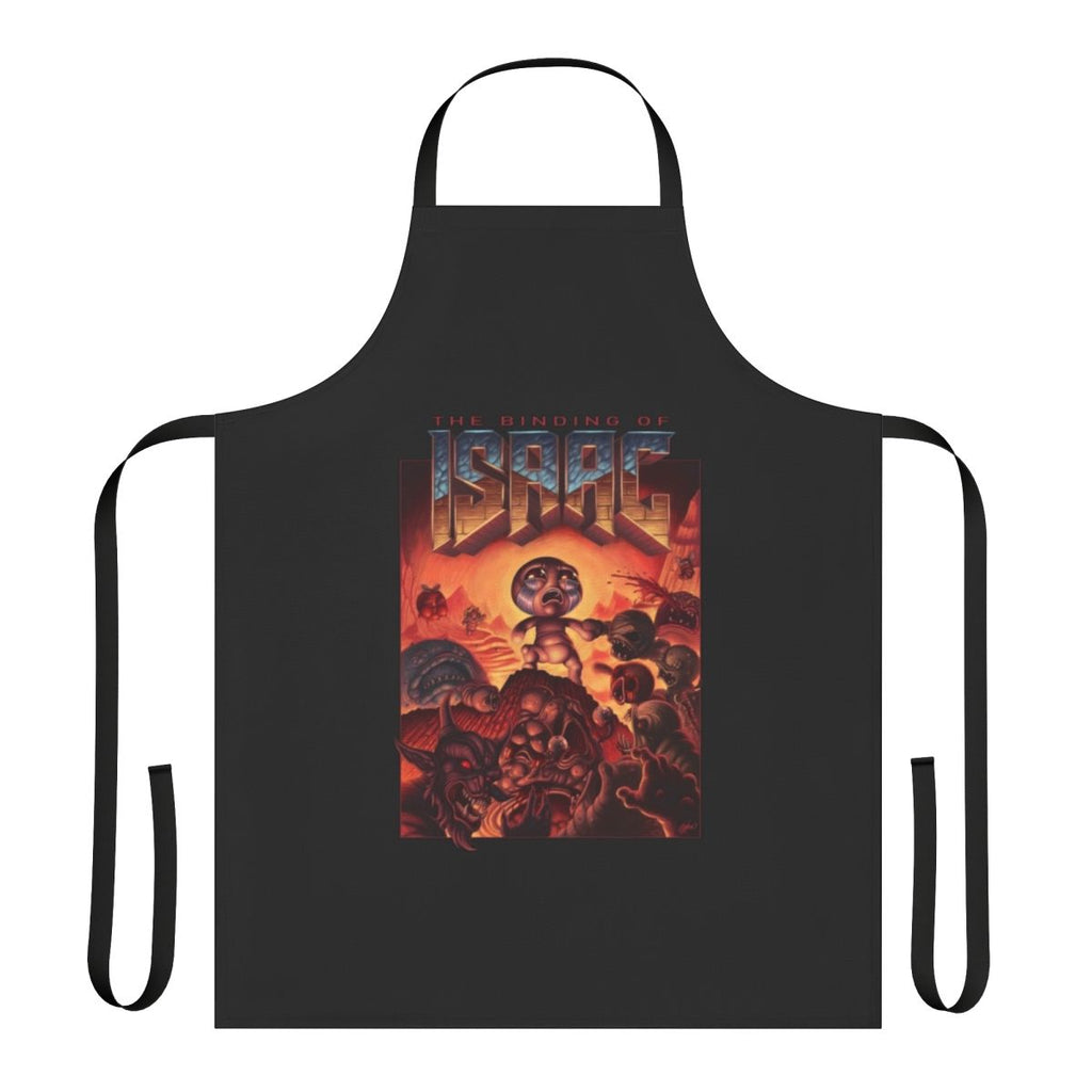 The Binding of Isaac themed apron with demonic design