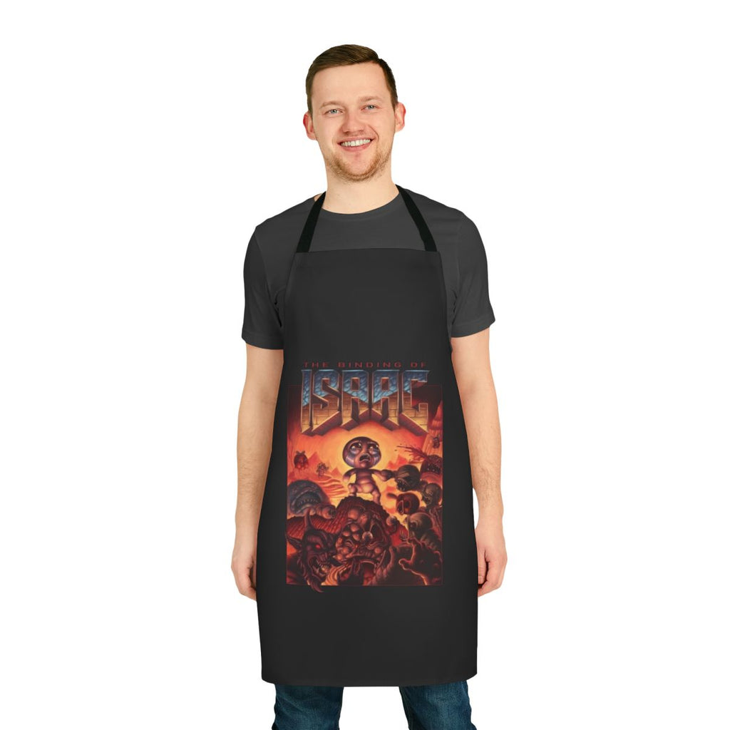 The Binding of Isaac themed apron with demonic design