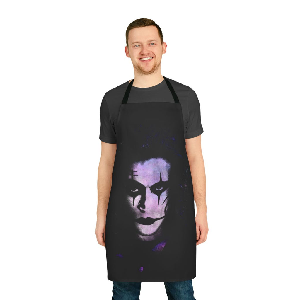 The Crow-themed apron featuring the iconic character from the cult classic movie