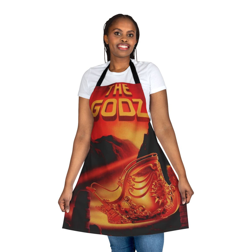 The Godz inspired apron with music and cartoon design