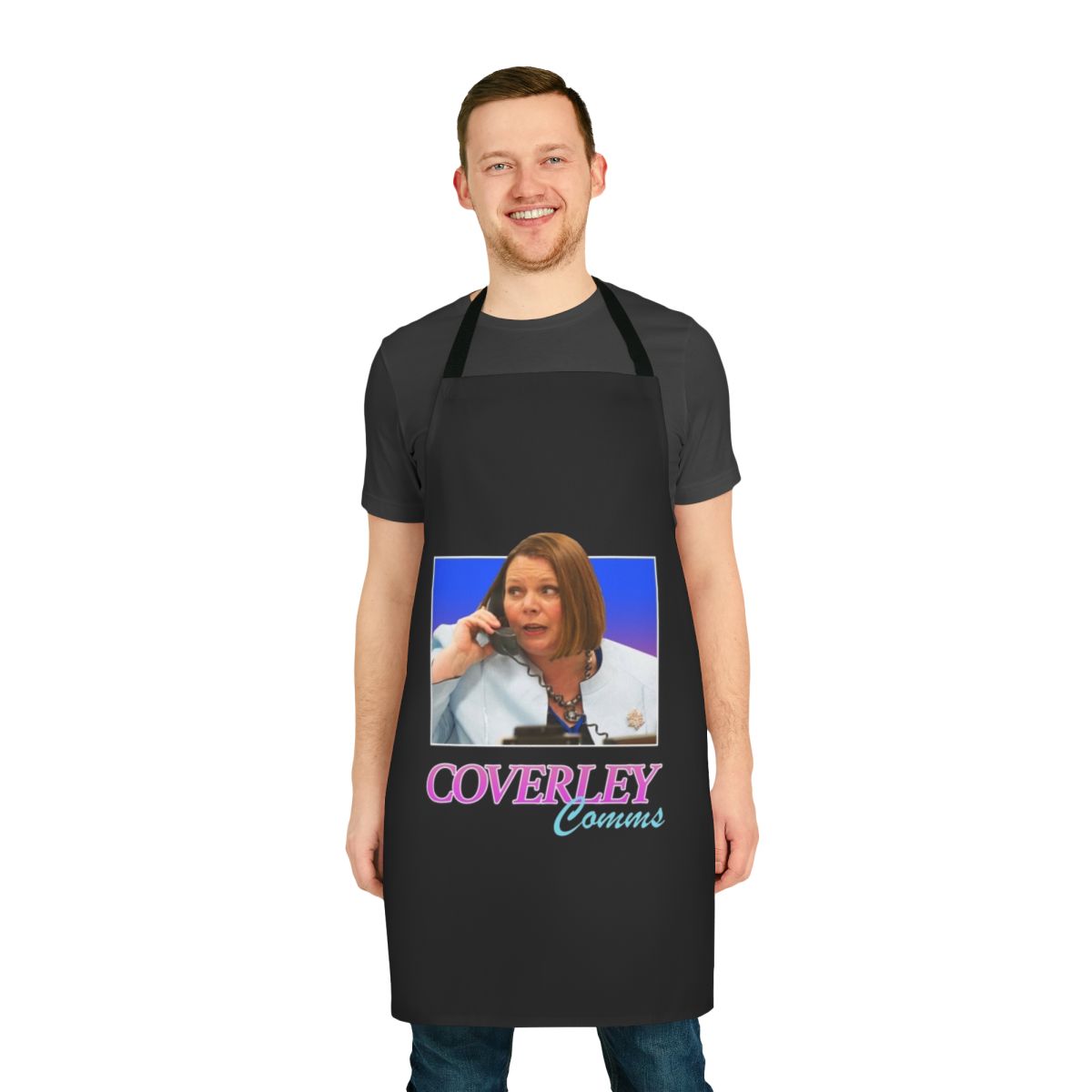 "The Thick of It" inspired apron featuring the likeness of Malcolm Tucker, played by Peter Capaldi