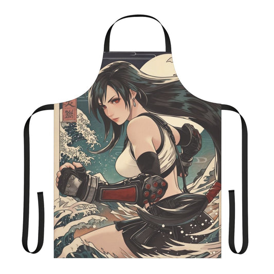 Tifa-inspired apron with Japanese ukiyo-e design elements