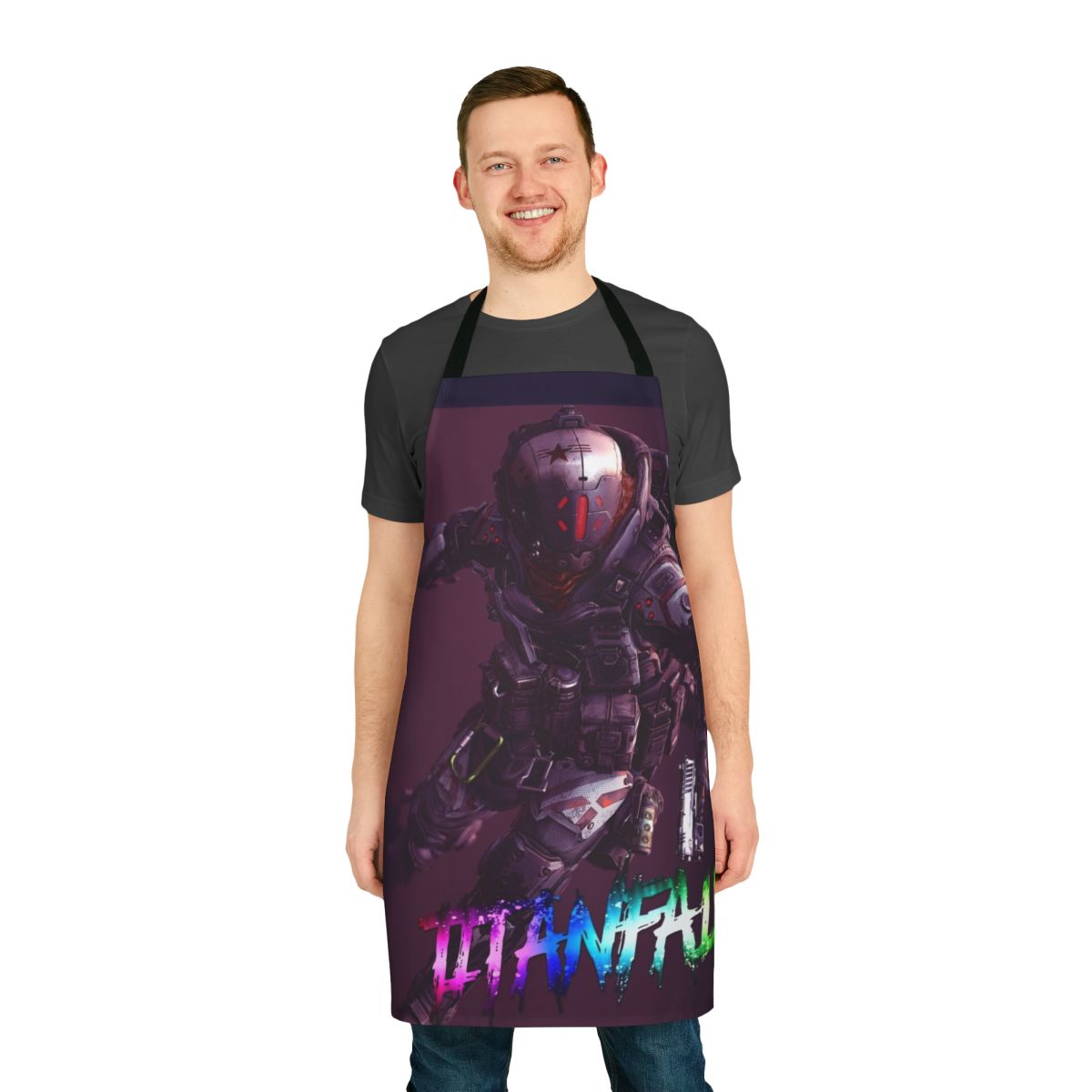 A high-quality 4K apron featuring the Titanfall logo and design, perfect for gamers and fans.