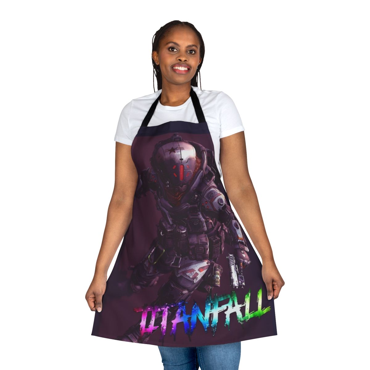 A high-quality 4K apron featuring the Titanfall logo and design, perfect for gamers and fans.
