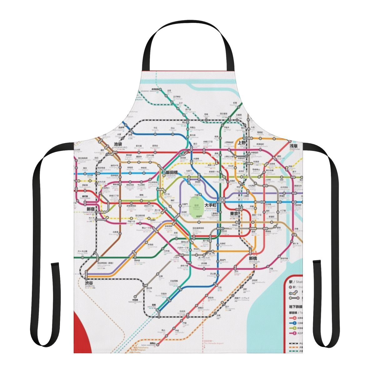 Tokyo Metro Map Apron with Subway and Train Map of Japan