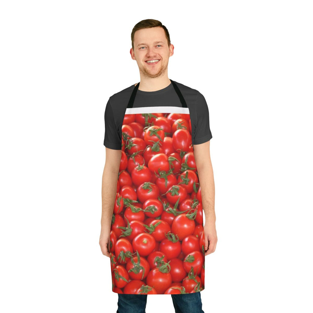 Vibrant tomato design on a high-quality kitchen apron