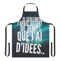 A black and white apron with the text "Too Many Ideas" in a stylized typography design