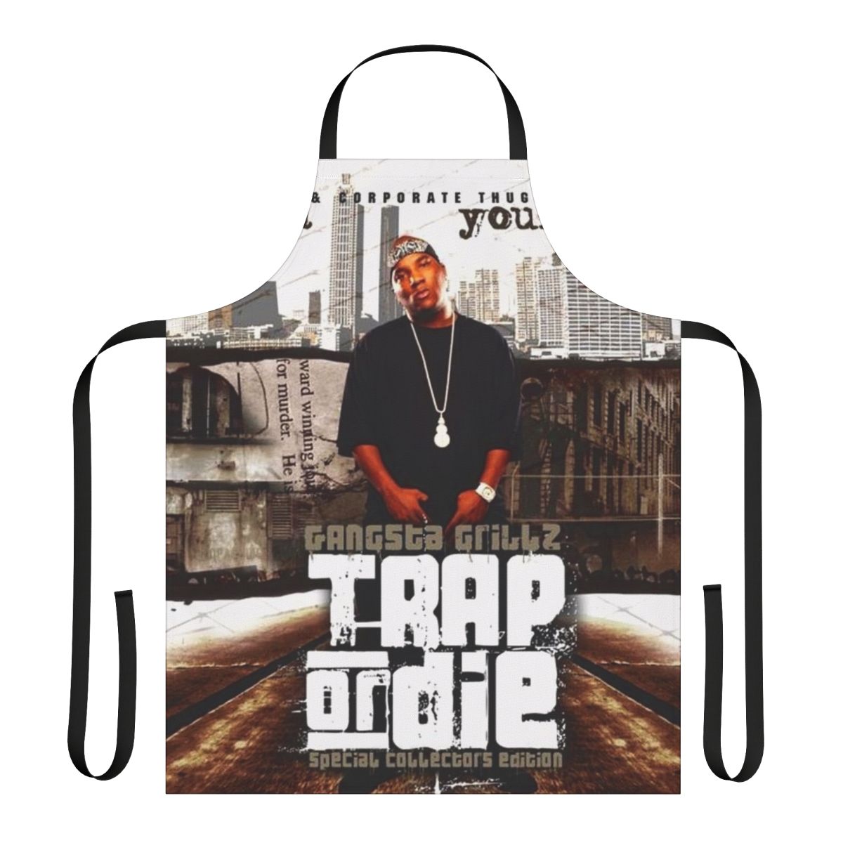 Trap music inspired apron with vintage style design