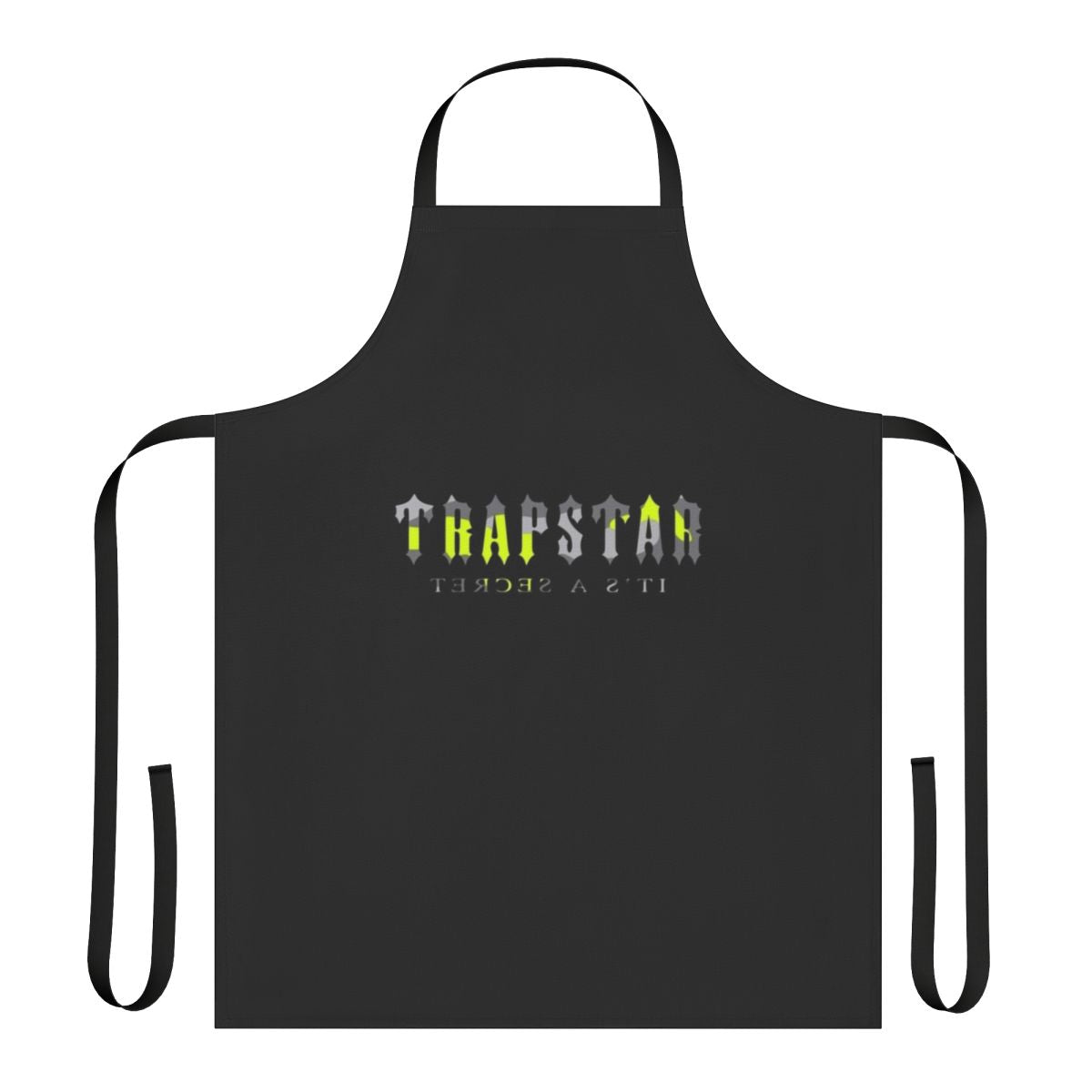A high-quality apron featuring the Trapstar London brand logo and design, perfect for the kitchen or as a fashion statement.