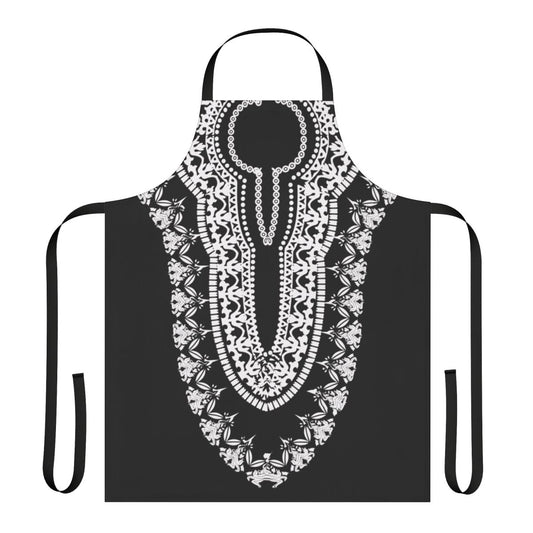Stylish black and white tribal print apron
