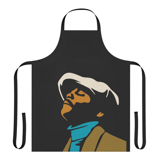 Vibrant portrait of beloved soul music icon Donny Hathaway on a high-quality kitchen apron