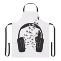 Trombone-patterned apron with headphones and music notes