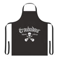 Troubadour inspired apron featuring skull art and rock and roll design