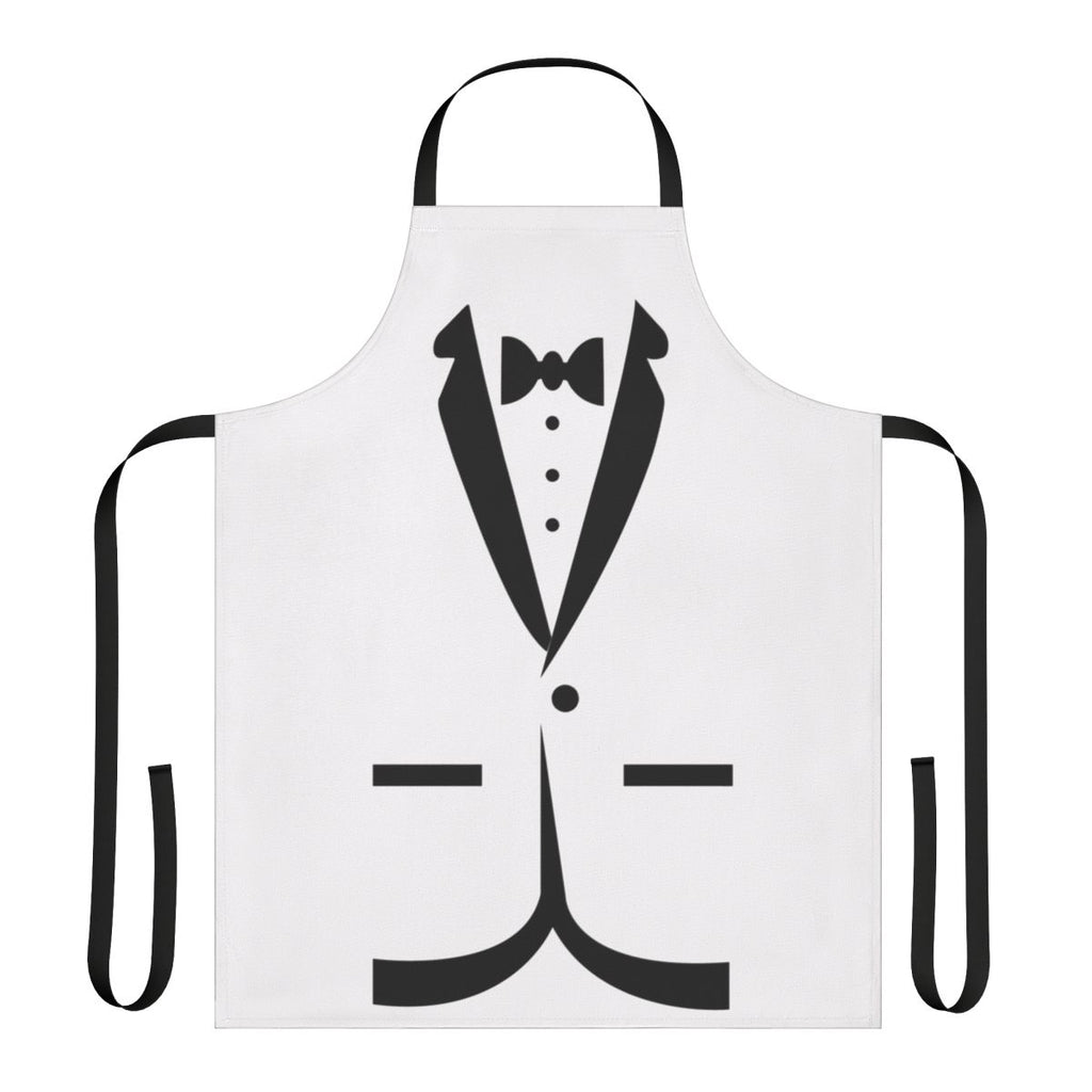 Tuxedo bow tie apron with a playful animal design for formal events