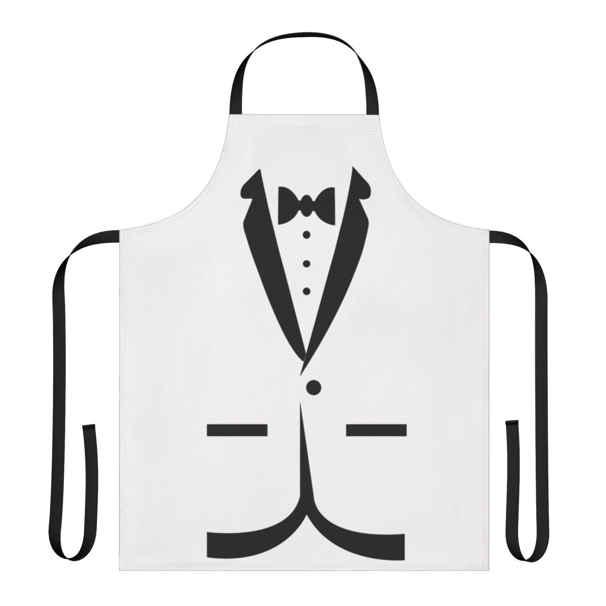 Tuxedo bow tie apron with a playful animal design for formal events