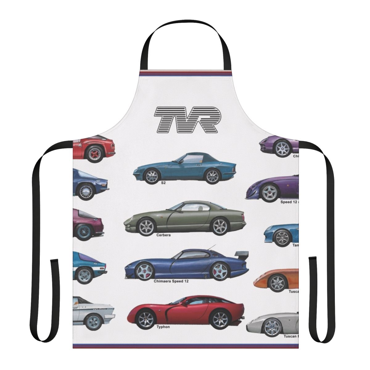Poster TVR car inspired apron with iconic car models