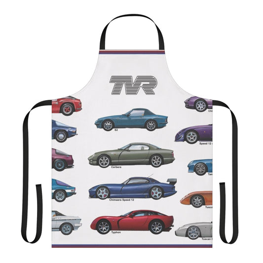 Poster TVR car inspired apron with iconic car models