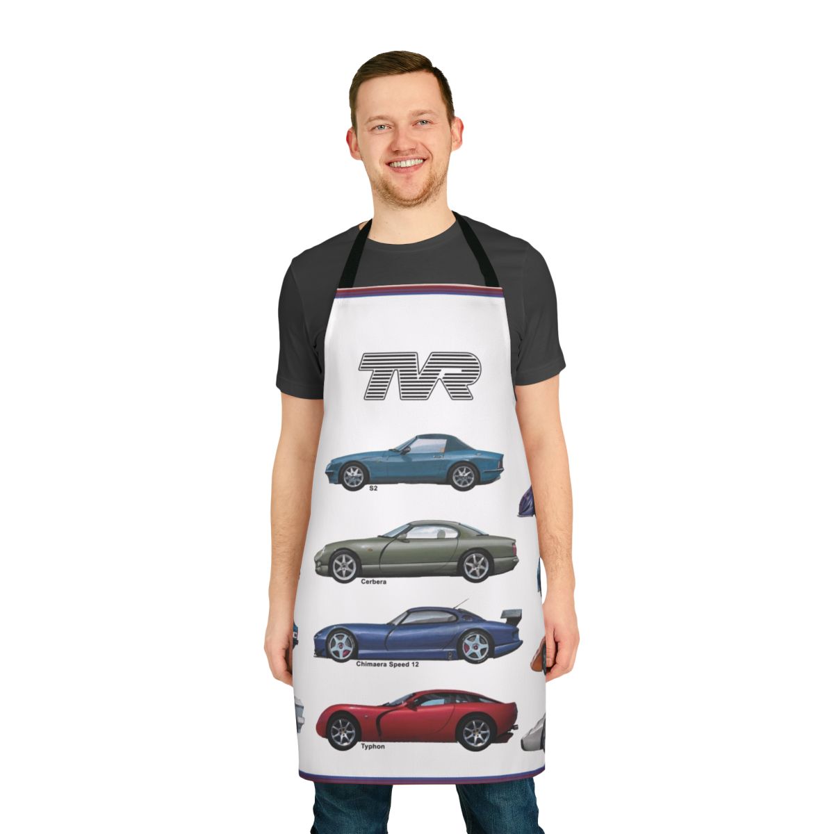 Poster TVR car inspired apron with iconic car models