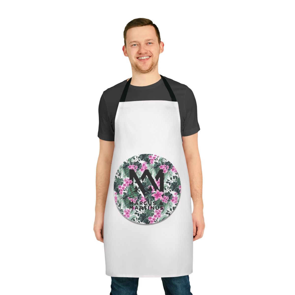 Apron featuring the popular Norwegian twin music stars Marcus and Martinus
