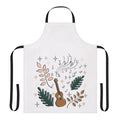 Artistic ukulele and nature-inspired apron design for the musical enthusiast