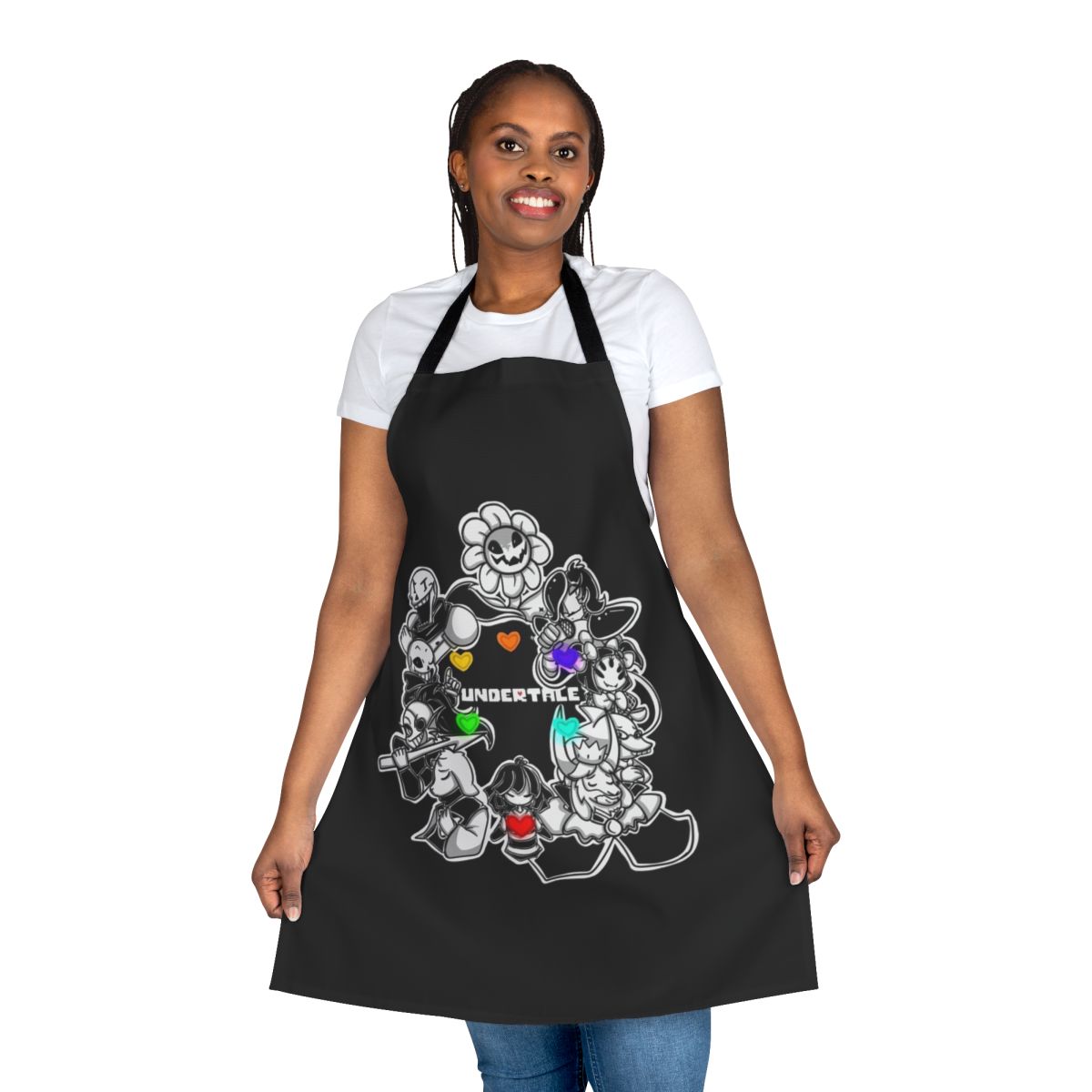 Undertale-themed apron with minimalist design for gaming and indie fans