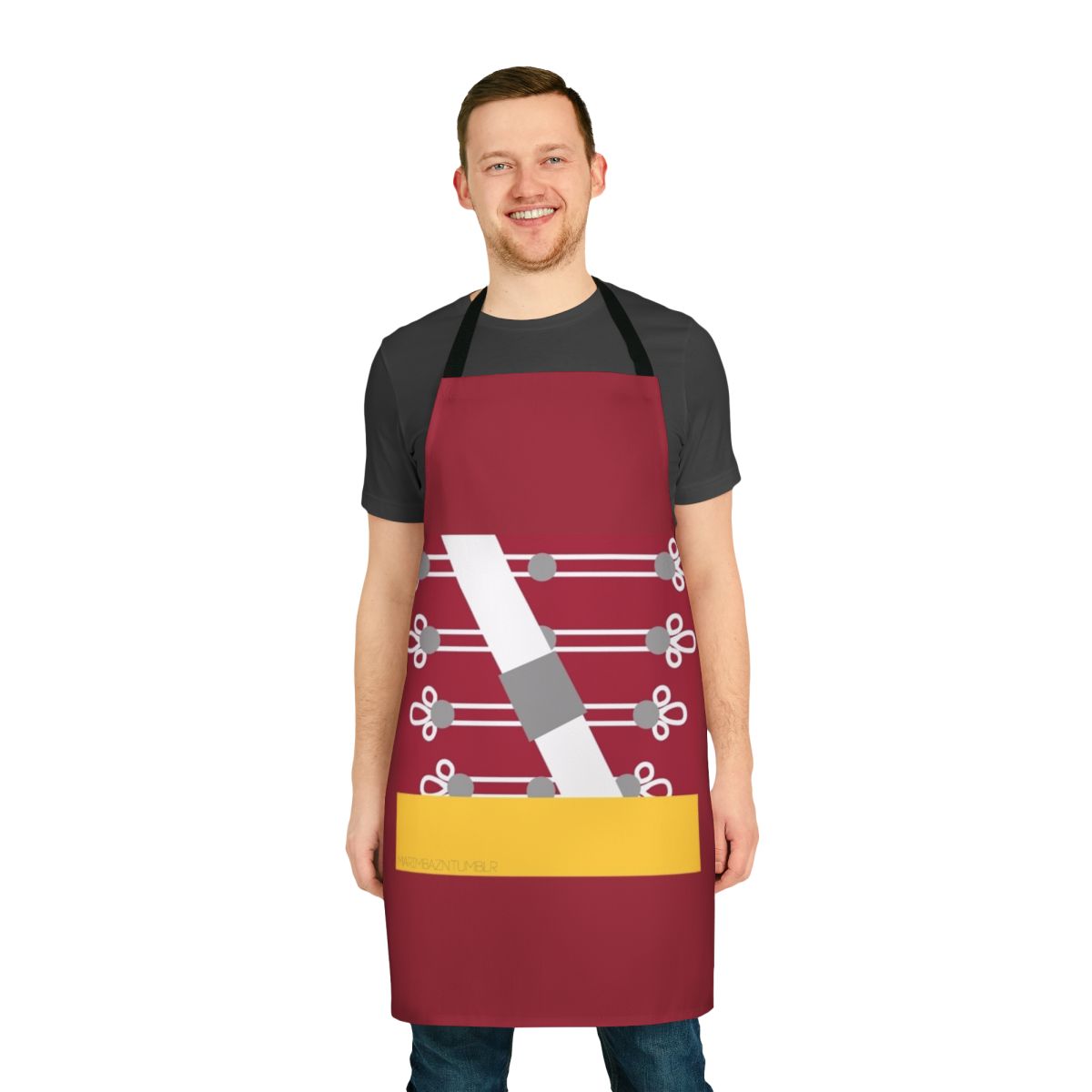 Cadet wearing a high-quality drum corps uniform apron