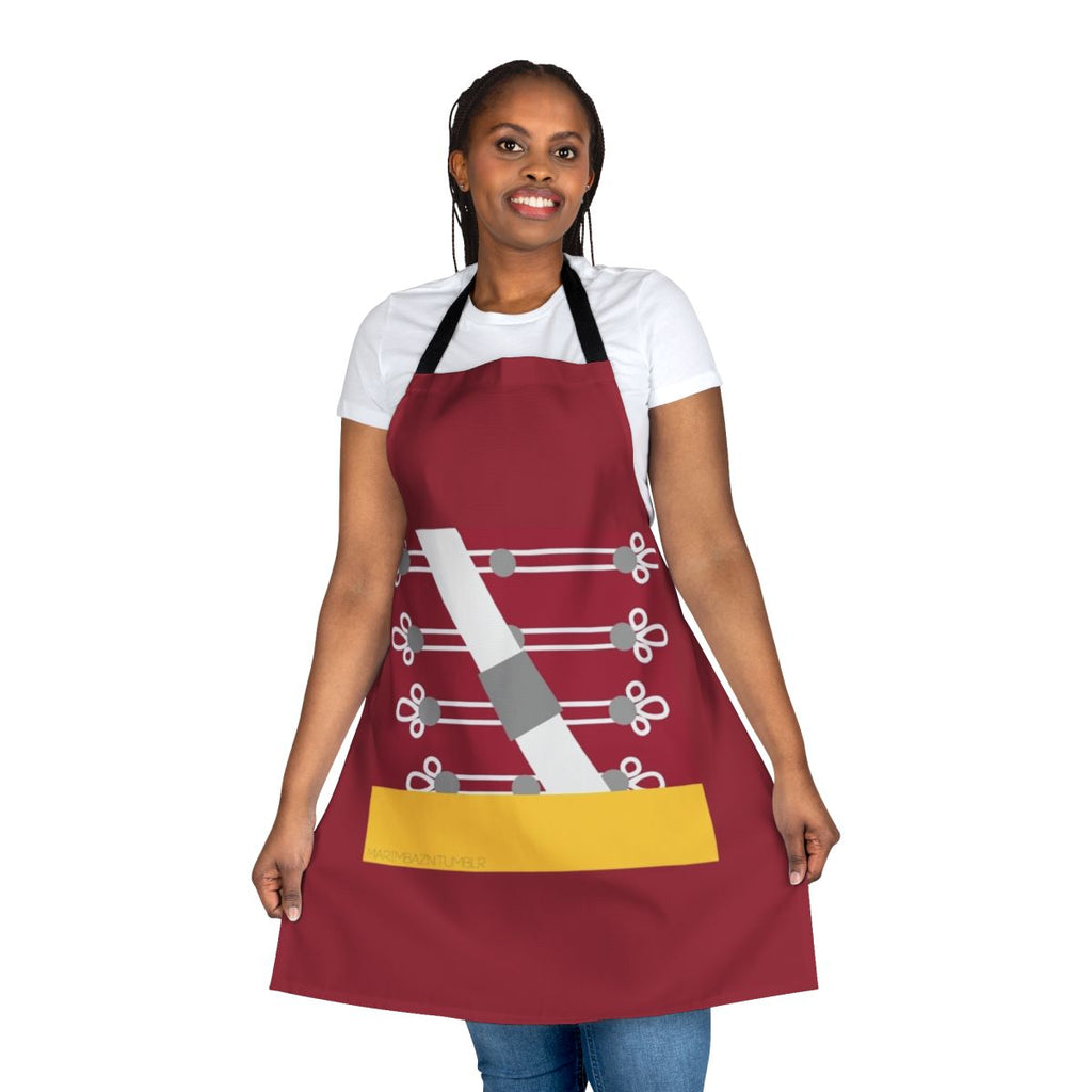 Cadet wearing a high-quality drum corps uniform apron