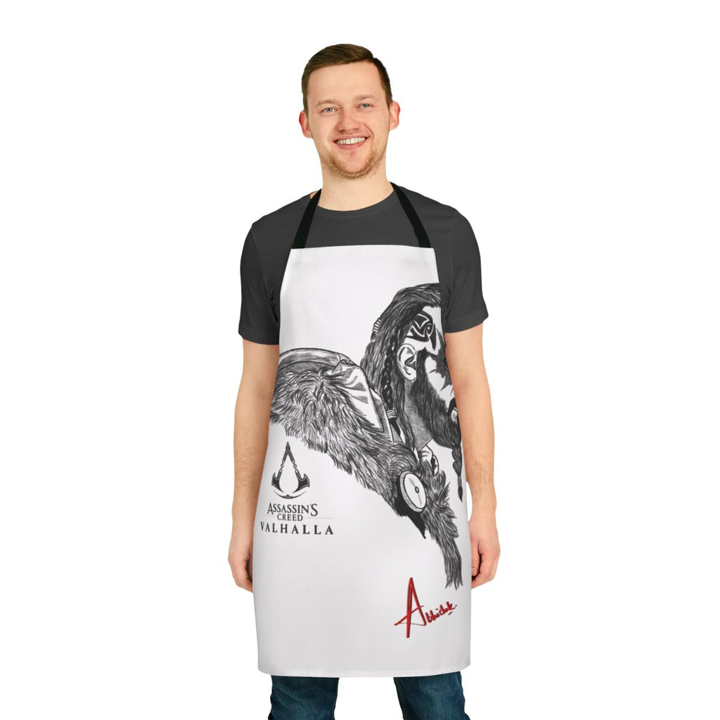 Assassin's Creed Valhalla-inspired apron with Viking and Odin motifs