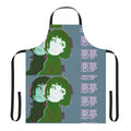 Vaporwave-inspired apron featuring a vibrant anime girl design