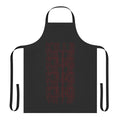 A stylish vector red apron featuring imagery and elements from the No More Heroes video game series.