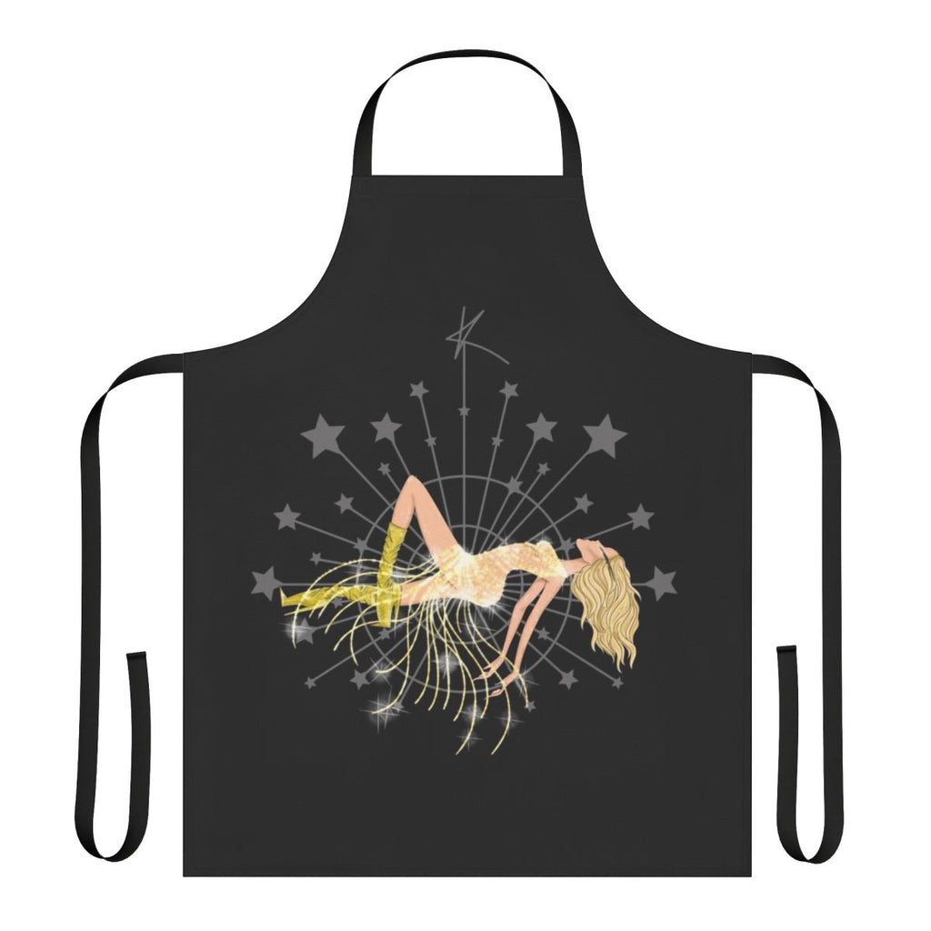 Vibrant apron featuring a pop art design inspired by the energy of Las Vegas and Kylie Minogue's music.