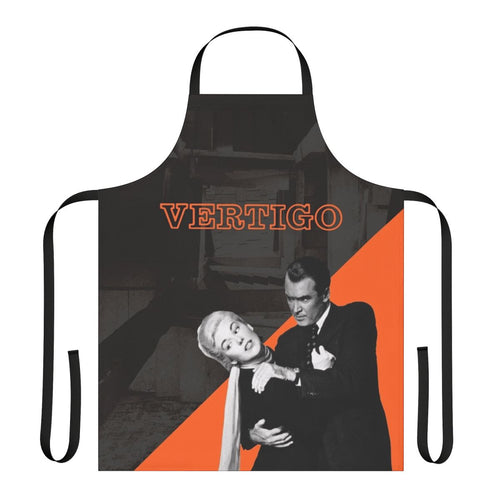 "Vertigo-inspired apron featuring a nod to the classic Alfred Hitchcock psychological thriller"