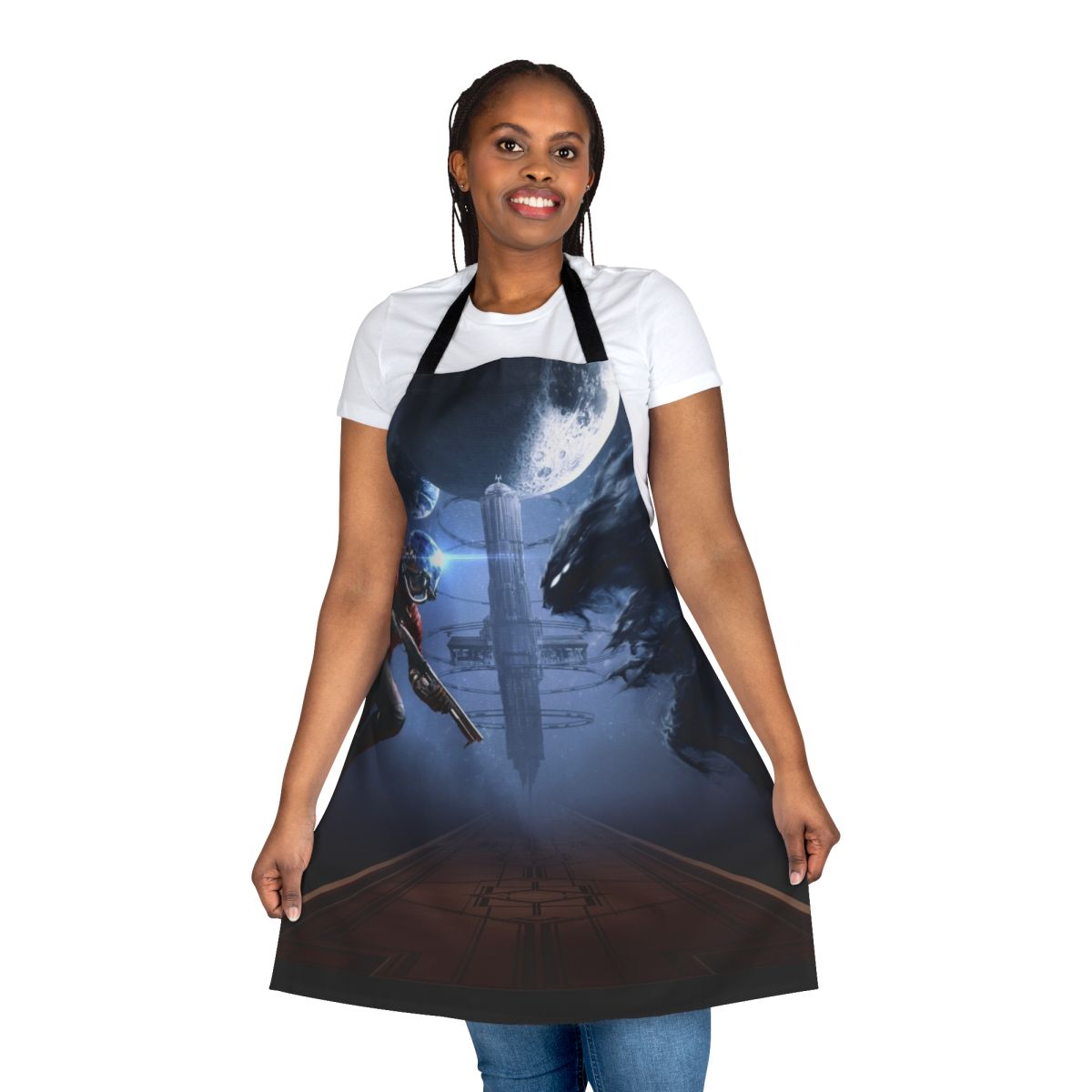 Prey-inspired video game apron with a minimalist design