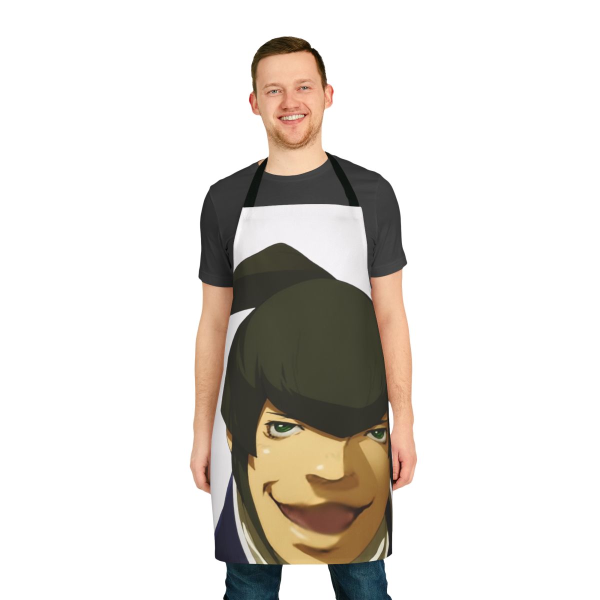 Shin Megami Tensei-themed apron with a stylish design for video game fans